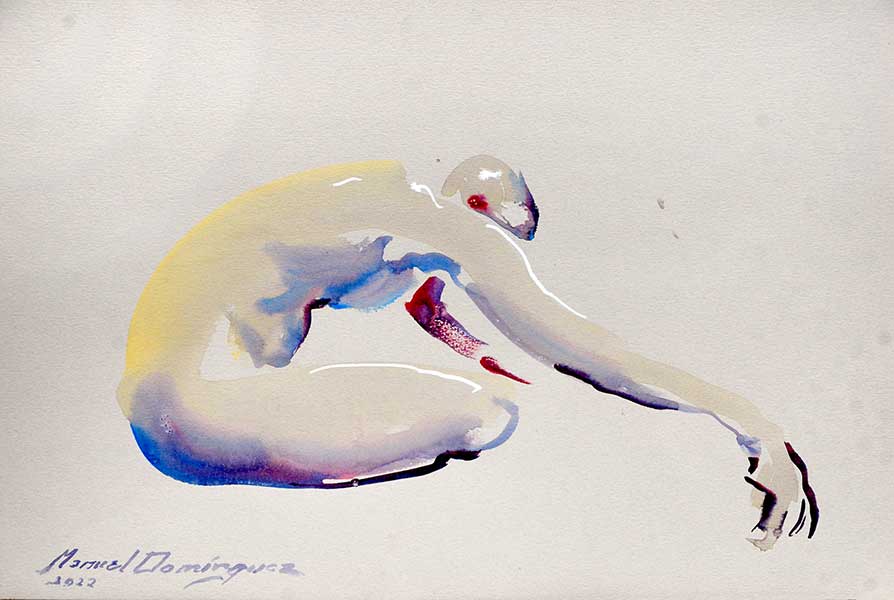 Artistic nude in watercolor 