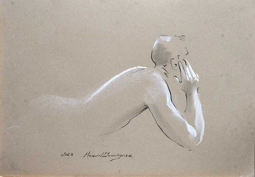 Nude. drawing by Manuel Domínguez