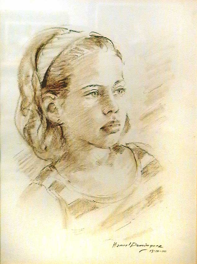 Sepia portrait of the painter Manuel Domínguez 15