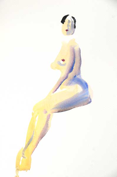 Desnudo femenino. Acuarela