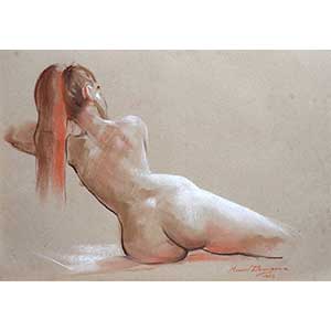Desnudo femenino a sepia