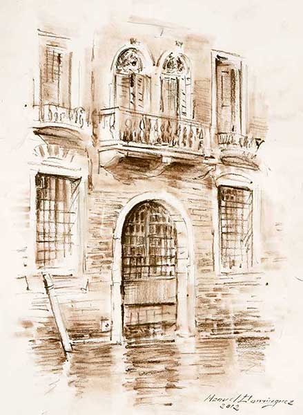 Venice. Drawing by Manuel Dimínguez
