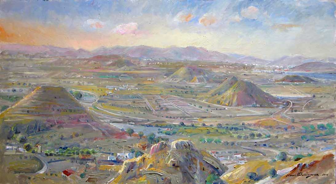 Vista desde Mojacar-óleo de Manuel Domínguez