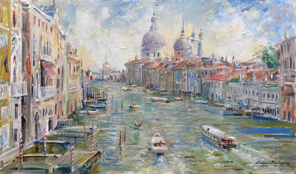 Gran Canal de Venecia, pintura al óleo de Manuel Domínguez