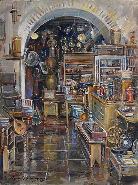 Anticuario de Cadiz, pintura al óleo de Manuel Domínguez